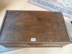 Oak Carved bible box with symmetrical decoration