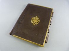 Victorian note holder - brass bound outer and brass decoration to front