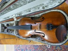 Violin labelled David Tecchler Liutaro Fecit Roma Anno 1705 (Label to inside of the body) in new