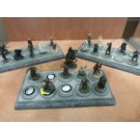 Collection of 'The Lord of the Rings' cold metal painted figures by NLP 2004 along with three