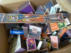 Box containing a large quantity of various different match boxes c 1900