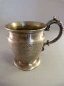 Hallmarked silver christening cup with foliate decorated handle - Hallmarked London 1848 Edward,