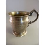 Hallmarked silver christening cup with foliate decorated handle - Hallmarked London 1848 Edward,
