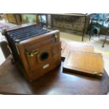 Meagher mahogany wetplate tailboard camera, 8 x 8inch. All bolts appear to be present. comes with