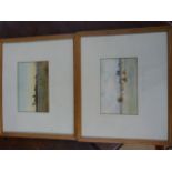 Leopold Rivers (1852 - 1905) A pair of watercolours, both signed framed and under glass depicting