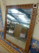 Large Antique heavily carved oak mirror - height 64 inch Width 54 inches