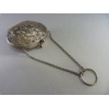 Hallmarked silver purse with repousse decoration - Birmingham 1909 - souvenir from the London