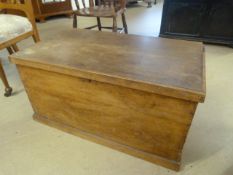 Antique pine chest with iron handles