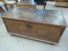 Large oak chest with small box unit in - 1 foot missing