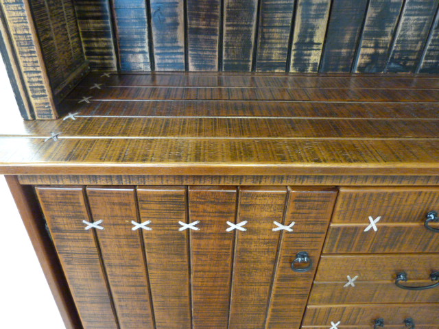 Indian hardwood planked dresser - Image 4 of 8