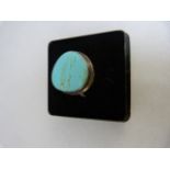Silver 925 Turquoise stone ring - UK - Q USA - 8 Total weight 5.8g