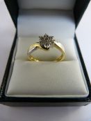 18ct two-tone yellow and white gold 7 diamond cluster ring (approx 0.05pt stones) guaranteed 0.