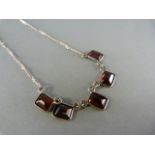 Silver Garnet set Necklace