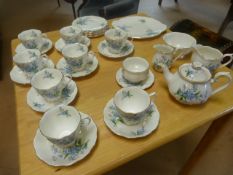 Royal Albert Forget me Not tea service with two extra plates