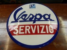 Piaggo, Vespa Servizio round enamelled sign