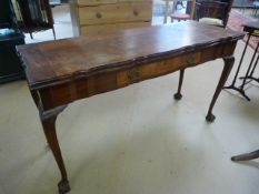 Mahogany console table with extension on claw and ball feet