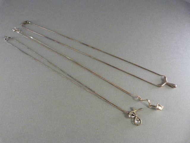 Three boxed silver pendants on chain (2CZset) - Image 2 of 4