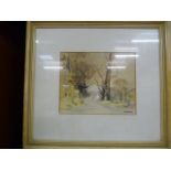 Watercolour by L N Staniland of a Country side scene