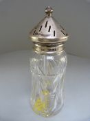 Hallmarked silver topped sugar shaker - maker London Assay Office 1940