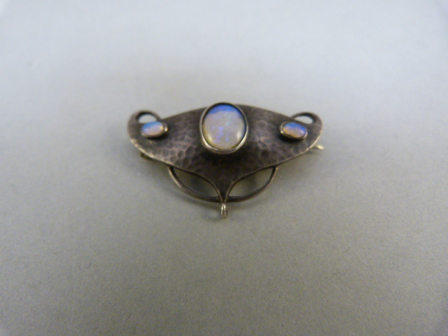 Silver (950) Murrle Bennett & Co Art Nouveau brooch (with early MBO marks). Approx 1910 with 3 water - Image 2 of 2