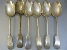 Set of six Sheffield Hallmarked Silver serving spoons by Frank Cobb & Co Ltd 1912 Total Weight -