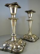 Pair of fine silver plated candlesticks by Johnston & Co of Glasgow.