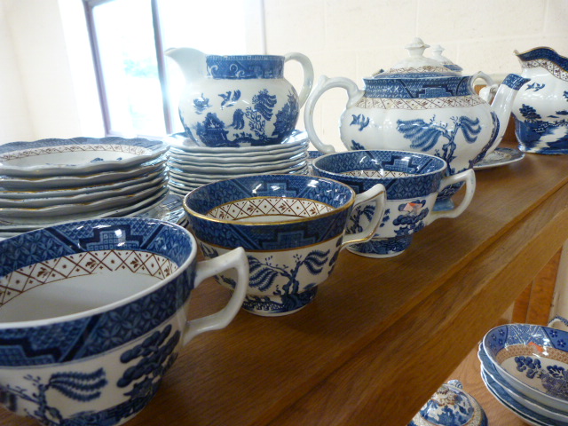 Large collection of blue and white Willow Pattern China - mostly Booths - Image 4 of 8