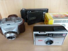 KodaK No1 pocket camera along with an original in box and packagain Kodak instamatic camera and a