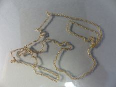 9ct Gold fine double link chain marked 375 Total approx weight - 2.5g