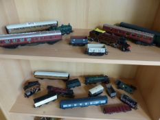 Collection of various Hornby Railway carriages and Locomotives GWR 8751, LMS 5541, LMS 2300 etc