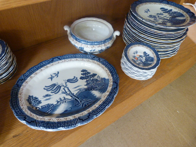 Large collection of blue and white Willow Pattern China - mostly Booths - Image 3 of 8