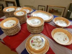 Coalbrookdale style part dinner service in the Coalport design