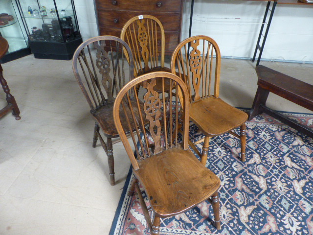 Set of Four oak stickback chairs - Image 2 of 2