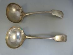 Pair of Sheffield hallmarked silver soup serving spoons by Frank Cobb & Co Ltd 1912