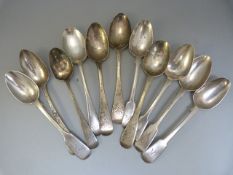 Quantity of various hallmarked silver teapoons to include part sets - Mostly Georgian teaspoons -