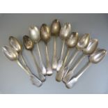 Quantity of various hallmarked silver teapoons to include part sets - Mostly Georgian teaspoons -