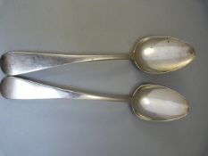 Pair of London hallmarked silver serving spoons Marked William Eaton 1804 Total weight - 123.2g