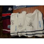 Five pairs of signed Football shorts. Four Manchester City FC and one Preston North End FC