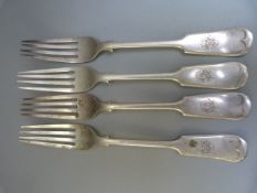 Set of four Sheffield hallmarked silver forks by Frank Cobb & Co Ltd 1912 Total Weight - 312.1g