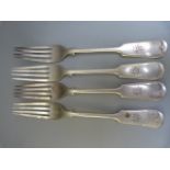 Set of four Sheffield hallmarked silver forks by Frank Cobb & Co Ltd 1912 Total Weight - 312.1g