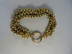 15ct Gold triple chain bracelet Total weight 12gms.