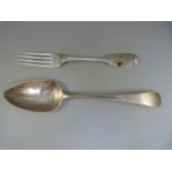 Single hallmarked silver fork by John Stone (Exeter) along with a London hallmarked silver