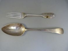 Single hallmarked silver fork by John Stone (Exeter) along with a London hallmarked silver