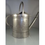 Unusual decorative Pewter watering can with floral decoration to sides with a singular animal