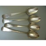 Pair of London Hallmarked silver spoons 1800 by Peter, Ann & William Bateman along with another pair