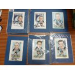 Fourteen Framed and originally signed Cardiff Blues caricatures of players (some duplicates)