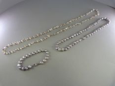 Tahitian pearl necklace with 18carat white Gold clasp with matching bracelet with 14ct white gold