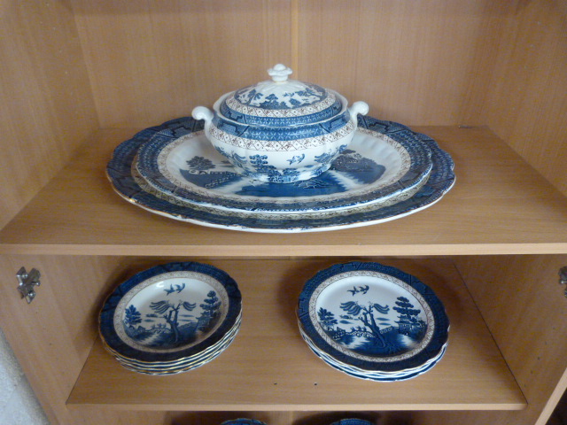Large collection of blue and white Willow Pattern China - mostly Booths - Image 8 of 8