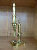 A 19th Century French brass microscope by Nachet et Fils