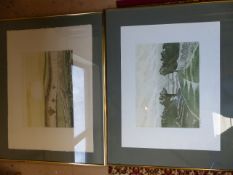 Pair of Limited edition hand colour prints by Robert Barnes - September sun and Woodlands